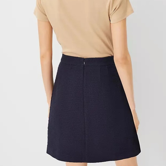 Ann Taylor Tweed Button Wrap Skirt - Picture 2 of 6